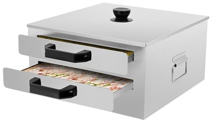Rice Noodle Rolls Machine, Stainless Steel Cantonese Rice Rolls Machine with Extra Tray, Top Open Chinese Steamed Vermicelli Roll Food Steamer, Guangdong Recipes Cookware, Double-layer, 32 x 31 x 16cm