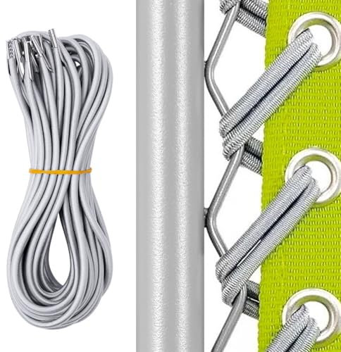 OFFCUP Ricambio per Sedia a Gravità Zero, 4 Pezzi Corda Elastica per Sdraio, Grigio Cordini di Ricambio Universali, per Sdraio da Giardino, Sdraio Pieghevole, Poltrone e Anti Gravità Corda Elastici