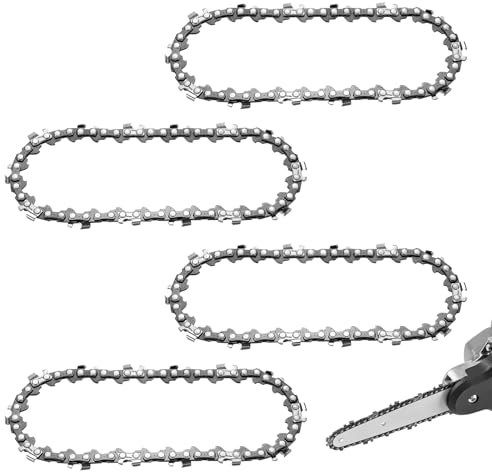 4 Pz 4 Pollici Mini Catena di Ricambio per Motosega, 10cm Piccola Catena per Motosega Elettrica, Catene per Motosega in Acciaio Catena, 28 Maglie di Trasmissione Catene per Mini Motosega Senza Fili