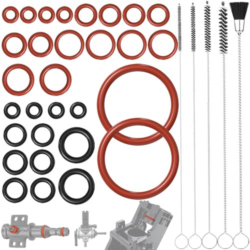 Ancable Lot de 30 joints toriques en silicone compatibles avec les machines à café Philips Saeco - Avec kit de brosse de nettoyage pour valve de support, soupape à vapeur, groupe café et soupape