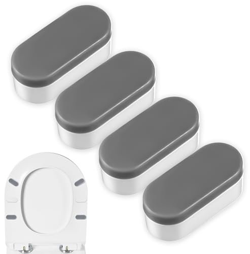 4Pcs Toilet Seat Bumpers, Universal Toilet Seat Buffer Stoppers Replacement, Toilets Seats Buffers with Strong Adhesive, Toilets Lid Gasket Accessories