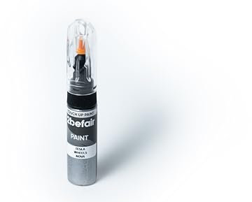 2befair Stylo de peinture pour jantes Tesla Nova 19 avec pinceau | Réparation des rayures et des éclats de pierres | 15 ml | Couleur précise pour jantes Model 3 / Y | Fabriqué en UE