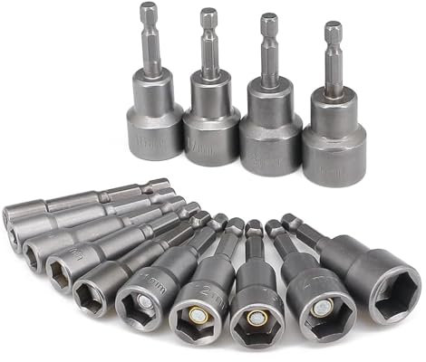14 Pièces Douille Visseuse, 6-19mm Adaptateur Embout, Hexagonal Pour Tournevis à Écrou de pour Perceuse à Main, Tournevis Électrique, Clé à Douille,Douille Visseuse à Choc