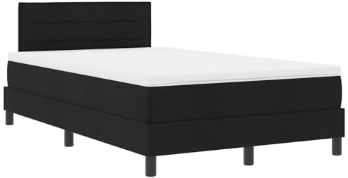 vidaXL Boxspringbett mit Matratze Schwarz 120x190 cm Stoff langlebig kompakt elegant Bettwäsche Schlafzimmermöbel Rahmen Doppelbasis Schaumtopper