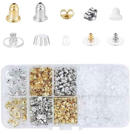450 StüCk Ohrstecker Verschluss Ohrringe Stecker Verschluss Stopper FüR Diy Schmuckherstellung Mit Eine Aufbewahrungsbox