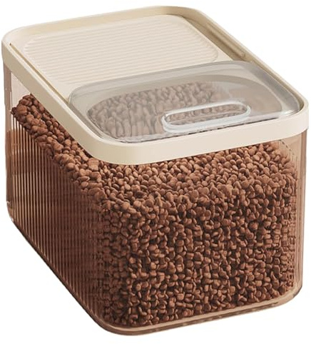 Futterbehälter für Haustiere, Fassungsvermögen 5 L, Transparent Lebensmittelbox für Haustiere,Luftdichter Tierfutter Aufbewahrungsbehälter für Hunde und Katzen, 24x17x18cm Klarsichtfenster (Klar)