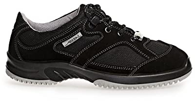 ABEBA 36721-44 ESD Berufsschuhe UNI6 - Halbschuh - Velours mit atmungsaktivem Textil - Klimaklasse 1 - Größe: 44 - Farbe: Schwarz