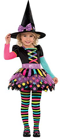amscan 996994 Child Girls Miss Matched Witch Fancy Dress Halloween Costume (3-4 Years)