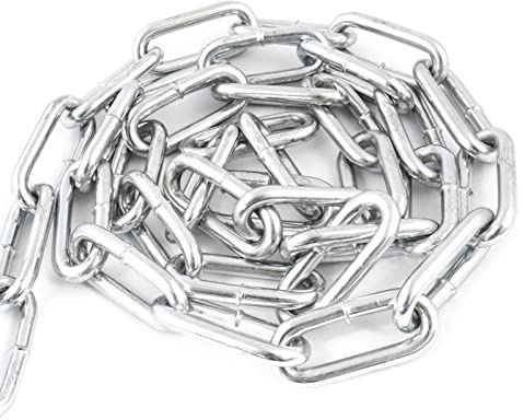 DQ-PP Stahlkette Stahl C15 – 5mm – 15m – Langgliedrig C2 – Verzinkt – DIN 5685 – Absperrkette – Metall – Rundstahlkette – Eisenketten – Absperrketten – Zurrketten