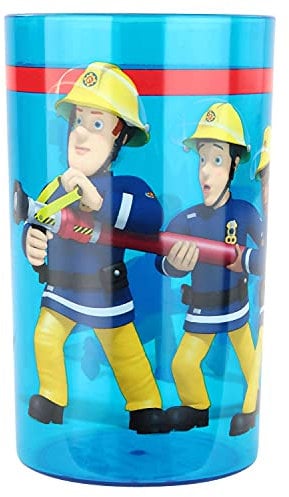 P:os 27117 - Trinkglas im angesagtem Feuerwehrmann Sam Design, Trinkbecher für Jungen und Mädchen aus Kunststoff, Fassungsvermögen ca. 200 ml, Modell 3