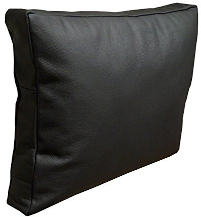 Quattro Meble Schwarz Echt Lederkissen Sofa Deko Kissen Echtleder Rückenkissen Rindsleder Leder Modell P&Z (50 x 50cm)