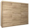 MEBLE KRYSPOL Tokyo 250 Kleiderschrank mit DREI Schiebetüren für Schlafzimmer – moderner Aufbewahrungsschrank mit Kleiderstange und Regalen – 250x200x62cm - Sonoma