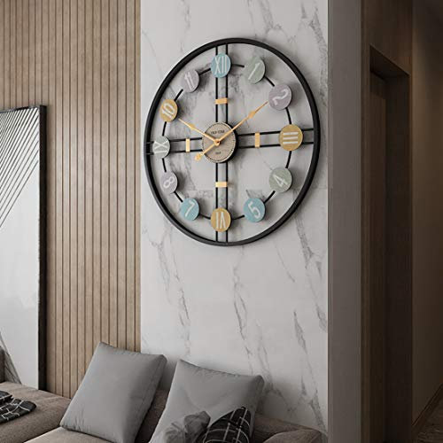 YUN Clock Moderne Stumm Wohnzimmer Wanduhr Handgemachte 3D Metall Große Uhren Dekorative 50 cm Kreative Farbe Schlafzimmer Office Home Restaurant Dekorationen…