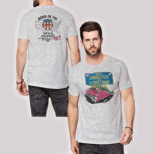 Bruce Springsteen SPRINGTS01MG02 T-Shirt, Grey, Medium