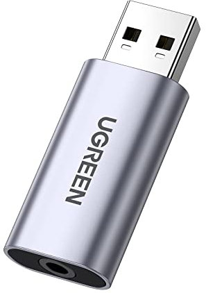 UGREEN USB Externe Soundkarte 2 in 1 auf 3,5 mm Buchse Klinken Audio Adapter USB zu Klinke, für Windows, Mac, Linux, kompatibel mit Headset Laptop PS4 Raspberry Pi usw.