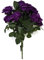 10 Head Artificial Open Rose Flower Bush x 44cm - Purple Blue Yellow or Pink (Purple)