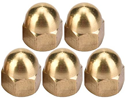 Dadi in ottone, dadi ciechi in ottone, M3-M12 Kit dado cieco in ottone Kit dadi esagonali a testa bombata Fissaggio del veicolo per pneumatici e assi fissi(M6 (20 pezzi))