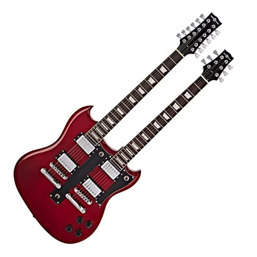 Gear4music Brooklyn Doppelhals E-Gitarre mit Gigbag