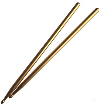 1 paire de baguettes de batterie en métal 5 A (dorées)