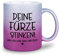 glitzertassen.de® | Deine Fürze stinken | Tasse mit Glitzer | Geschenkidee | Silberviolett