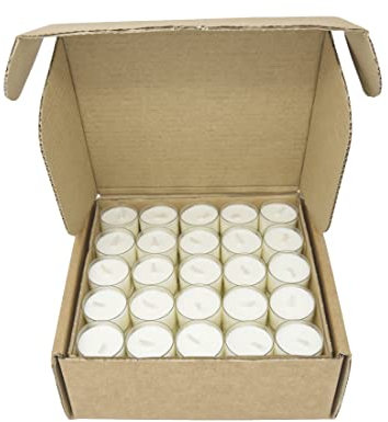 Bougies chauffe-plat en cire de colza de haute qualité dans une tasse transparente avec une durée de combustion de 4 ou 7-8 heures avec cire blanche pure sans parfum et de non toxique
