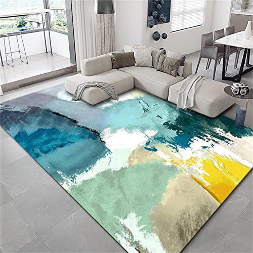 Kunsen Rugs carpet runner Short Pile Modern Blue Yellow Green Home Decor Outdoor Garden Rug Wear Resistant childrens rug carpet tile 80X160CM