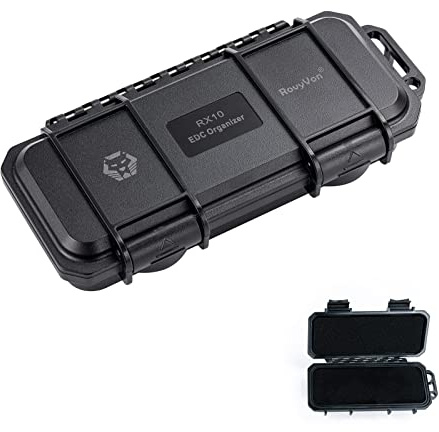 RovyVon EDC Tool Case Box, Small Box Storage Case to Protect EDC Gears, Compact EDC Organizer Box, 1PCS (Black), 7 x 3.2 x 1.5