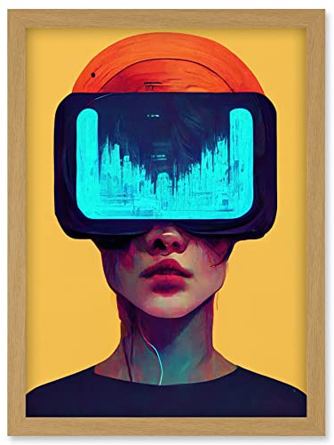 Doppelganger33 LTD Funky Virtual Reality Gamer Kids Artwork Framed Wall Art Print A4