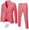 Hihawk Costume 3 pièces pour homme avec tissu extensible, coupe ajustée, ensemble blazer à un bouton, veste, gilet et pantalon avec cravate, rose, Taille S