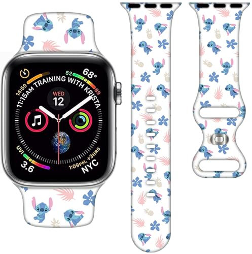 Cartoon-Armband für Apple Watch 38 mm/40 mm/41 mm/42 mm/44 mm/45 mm, Armbänder für Apple Watch SE Serie 8 7 6 5 4 3, Silikon-iWatch-Armband für Damen, Kinder, Herren