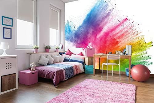 DIMEX LINE Non-Woven Photo Wallpaper Colorful Powder Explosion 375 x 250 cm - Non-Woven Wallpaper, wall Mural, wall Art - Wallpaper for Living Room, Bedroom, Office, Kitchen