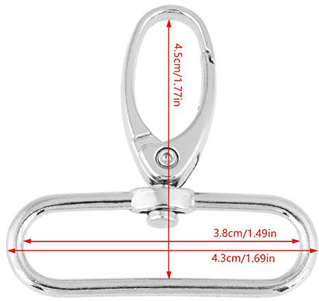 20 Stück Drehbare Verschlüsse Lanyard Karabinerhaken mit Schlüsselring, Schlüsselanhänger Auslöser Clips Haken für DIY Taschen Zinklegierung Gebogen Hummer Taschenverschlüsse (38mm)