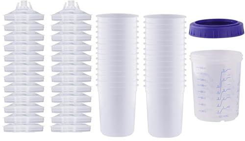 Professional Disposable Mixing Cup 25 x 600 ml with Scale Mixing Cup,Paint Mixing Cup Measuring Cup Paint Cup Disposable Mixing Cup (160ml)