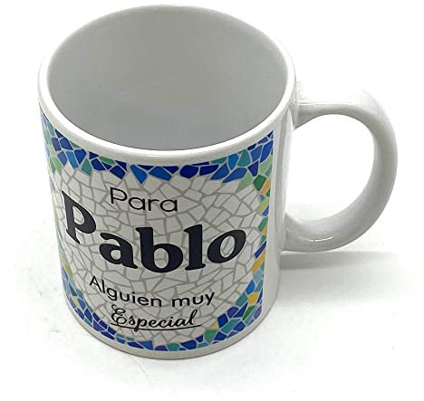 PLUS HOME Taza personalizada con nombre. Regalos personalizados con nombre y texto. Tazas con frases originales.PABLO