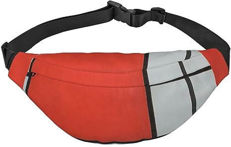 Bauchtasche für Bauchtasche, verstellbarer Gürtel für Outdoor, Workout, Wandern, Zusammensetzung in Rot, Gelb, Blau und Schwarz, Einheitsgröße