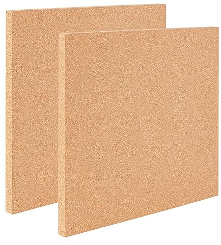 OLYCRAFT 2 Stück Quadratische Korkplatten 301x300mm Anschlagtafeln Holzkorktafel Pinnwand Kork 15mm Dick Korktafel Korkfliesen Für Wanddekoration Party Und DIY Bastelbedarf