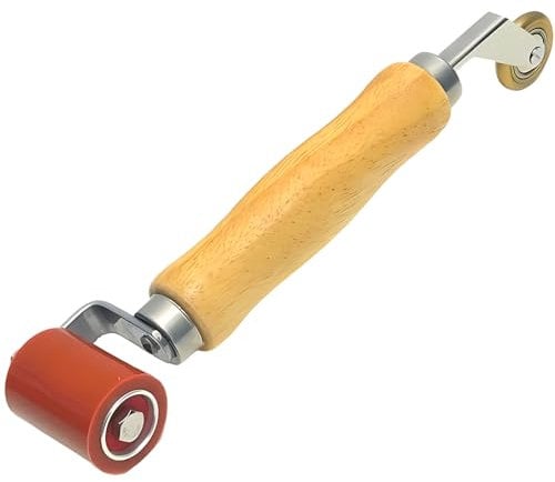 LUFEIS Silikon Andrückrolle & Messing Andrückrolle Andrückwalze, Handdruck Roller Roofing PVC Schweißwerkzeug, Doppelkopf Nahtroller Gummi Walze, für Kantenumleimer Seam