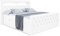 ALTDECOR Boxspringbett mit Matratze und Lattenrost, LED Boxbett, Topper, Fußteil, Polsterbett mit Bettkasten, Bett mit Stauraum H3-Matratze, Doppelbett - Aurora - 180x200 Weiß Kunstleder