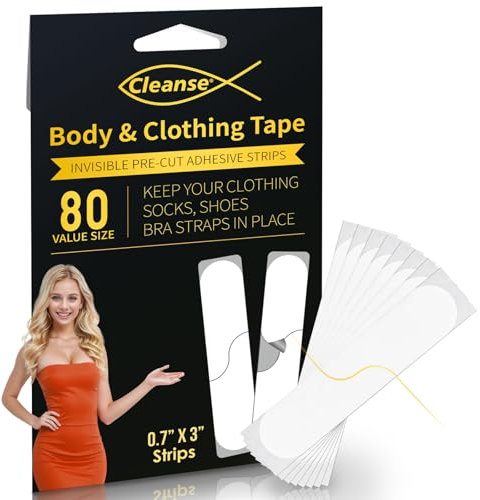 80pcs Fashion Tape, Nastro Biadesivo Per Tessuti, Biadesivo Per Vestiti, Adesivo Per Tutto Il Giorno E Delicato Su Pelle E Tessuti, Colore Trasparente Adatto A Tutte Le Tonalità Di Pelle