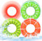 MoKo Aufblasbarer Schwimmring für Kinder & Erwachsene, 4 Stück Wasserspielring PVC Schwimmreifen Wassersport, Obst Muster Schwimmringe für Sommer Pool Strand Partyzubehör, Wassermelone/Kiwi/Orange
