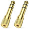 2 Pcs Headphone Adapter, 1/8 to 1/4 Inch Plug Stereo Aux Converter, Gold Plated, Mini Jack to Jack Adapter or Electric Keyboard Mixer Amplifier Speaker Earphone (3.5mm to 6.35mm)