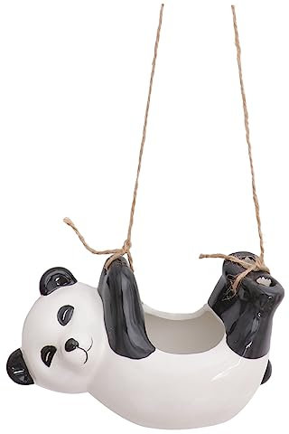 CAXUSD Vase 1Stk Panda hängender Blumentopf süßer Tierpflanzer Kräutertöpfe Zimmerpflanzen bürodeko Ornament Anlage Blumentopf in Cartoon-Form Panda-Blumentopf Schreibtisch