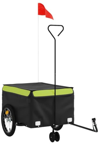 vidaXL Fahrradanhänger Schwarz und Grün 45 kg Eisen