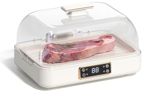 Fleischauftaubox, Schnellauftauschale Mit Deckel Und LCD-Display, 3D-Zirkulationsauftauung Und Temperatur-/Zeiteinstellung, 8 L Großes Fassungsvermögen Und Abnehmbare Abtropfschale, Für Fleisch