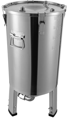 HPDTZ Gärtank mit Kühler für das Heimbrauen, 32L Konischer Gärbehälter aus Edelstahl, für Heimbrauen, mit Kühlspirale Präziser Temperaturkontrolle, für Bier- und Weinherstellung