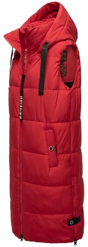 Navahoo Damen ärmellose lange Outdoorweste warme Winterjacke Schnuffelchen Salsa Red Gr. XL