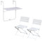 SVITA 3-teiliges Balkonmöbel klappbar 1 Tisch 2 Stühle Balkonset Bistroset Gartenmöbel Weiß