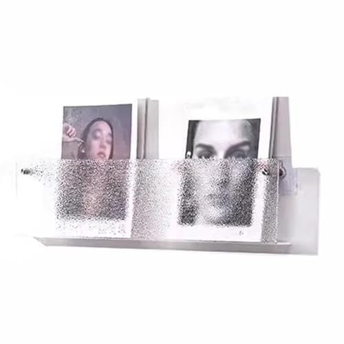 Hanging Bookshelf Magazine Rack Acrylic Book Holder for Literature Magazine CD Picture Graphic Novel Comic Display, Wall Mount Clear Brochure Holder, Commercial Advertising Racks, Space-saving(L 40cm/