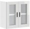 vidaXL Küchen-Hängeschrank mit Glastür Porto Hochglanz-Weiß, Wandschrank Küche, Wandschrank, Oberschrank, Küchenschrank, Hängeschrank