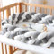 AYSTRTER Bettschlange Geflochten, 4 Aktien Bettschlange Bettstoßstange, Geflochten Bettschlange Nestchen Babybett Knotenkissen mit Netz-Wäschesack, Bettumrandung Kantenschutz（A1 4M）